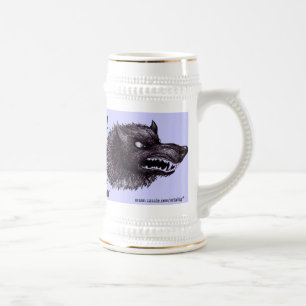 Tasse de bière drôle de loup-garou