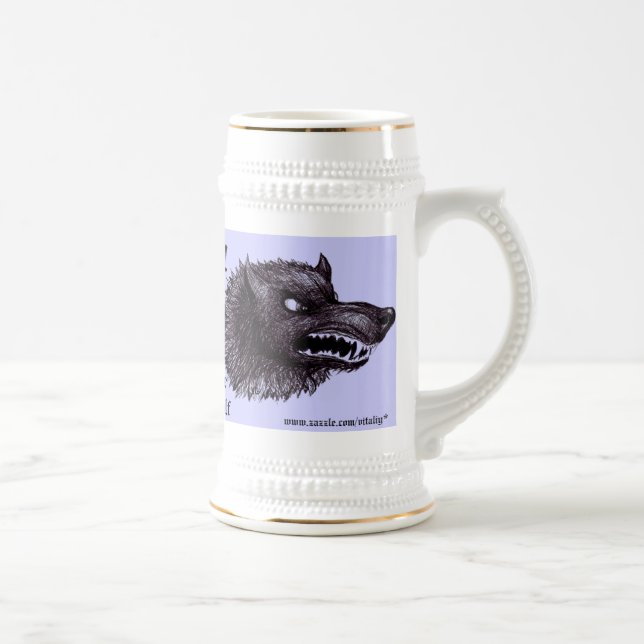 Tasse de bière drôle de loup-garou (Droite)