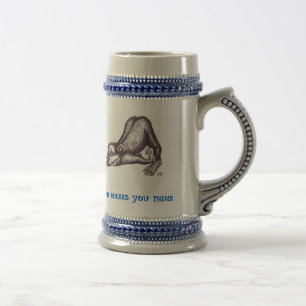 Tasse de bière drôle de singe