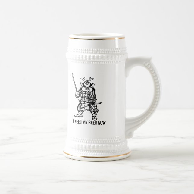 Tasse de bière drôle samouraï (Droite)