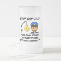 tasse de bière en verre dépoli "COP NIP 2.0"