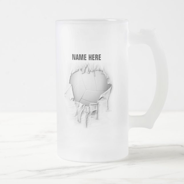 Tasse de bière givré de volley-ball déchiré (Droit)