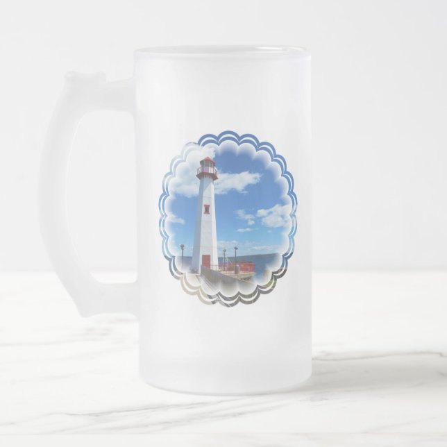 Tasse de bière givrée par art de phare (Gauche)