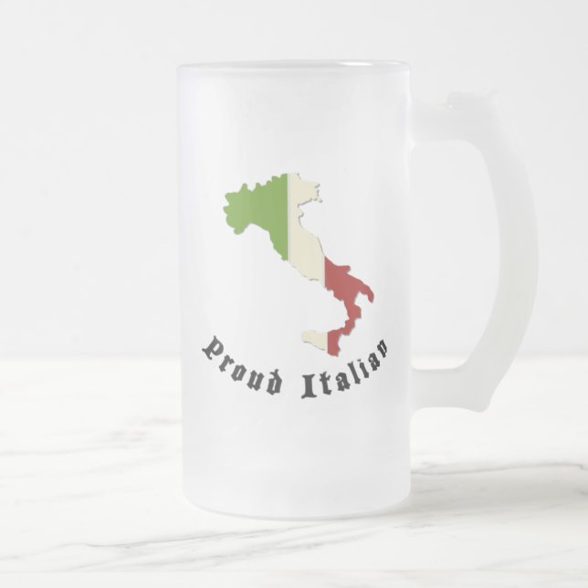Tasse de bière givrée par Italien fier (Droit)