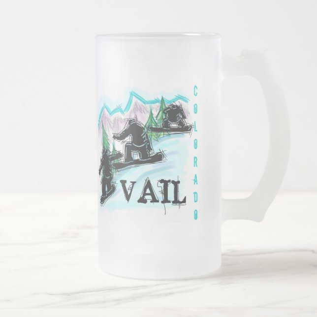 Tasse de bière givrée par surf des neiges de Vail (Droit)