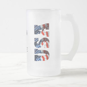 Tasse de bière givrée patriotique PERSONNALISÉE