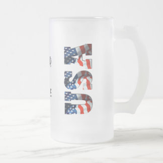 Tasse de bière givrée patriotique PERSONNALISÉE