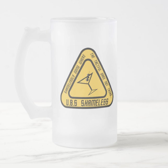 Tasse de bière givrée sans scrupule d'U.B.S (Gauche)