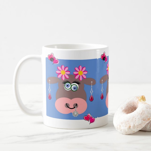 Tasse de bijoux Cœurs Roses de Vache (Avec donut)