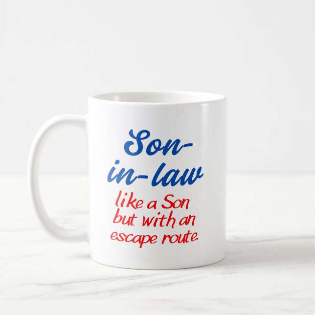 Tasse de blague pour gendre. Tasse pour gendre.   (Gauche)