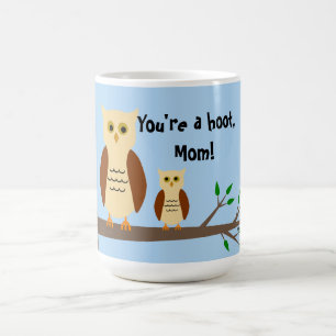 Tasse de blanc de chouette épervière de mère
