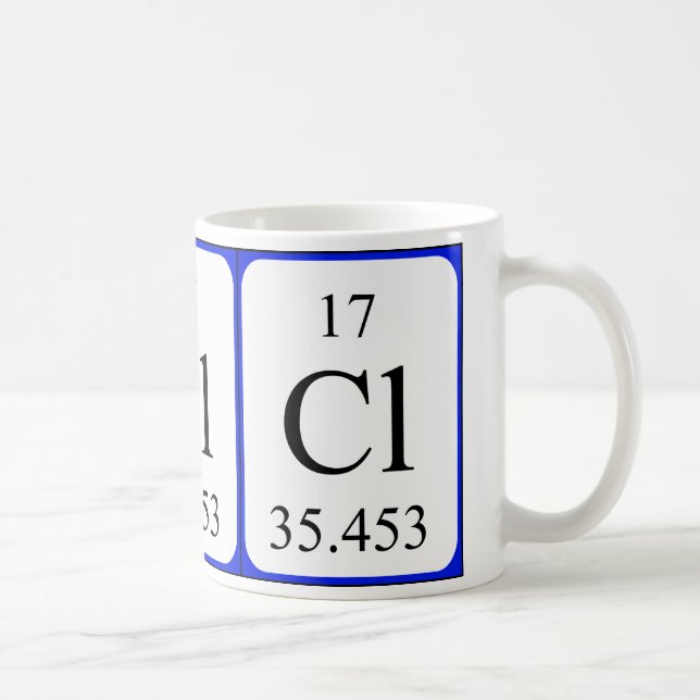 Tasse de blanc de l'élément 17 - chlore (Droite)