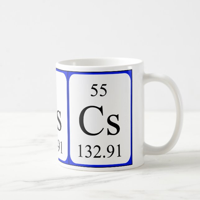 Tasse de blanc de l'élément 55 - césium (Droite)
