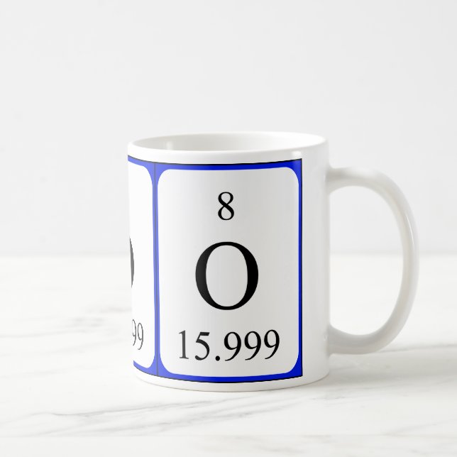 Tasse de blanc de l'élément 8 - l'oxygène (Droite)