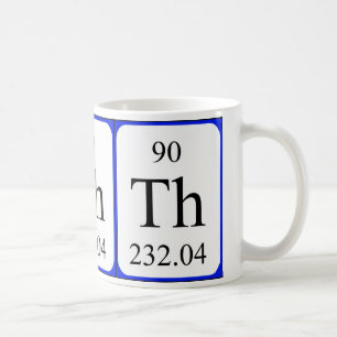 Tasse de blanc de l'élément 90 - thorium