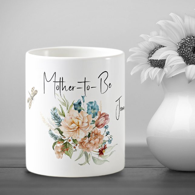 Tasse de boisson future maman accents de bouquet b (Créateur téléchargé)