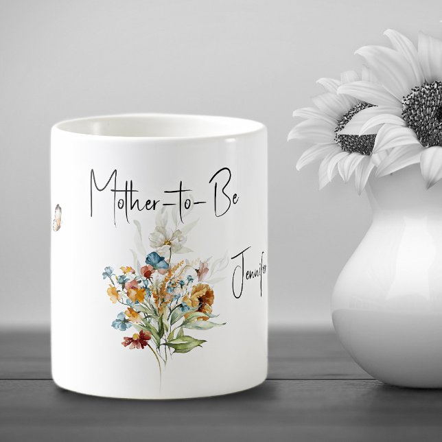 Tasse de boisson Maman future Bouquet de fleurs co (Créateur téléchargé)