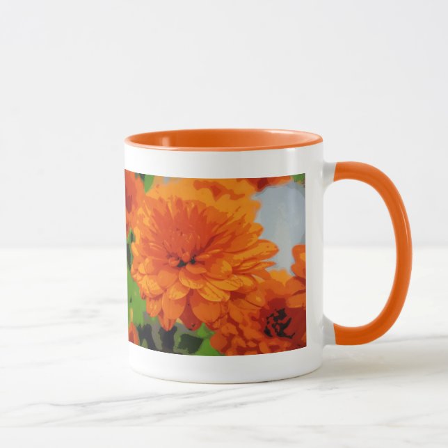 Tasse de boisson Mums Orange d'Automne (Droite)