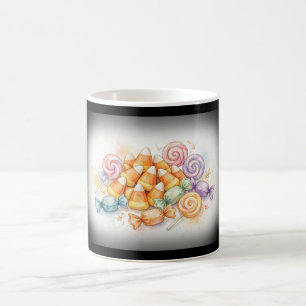 Tasse de bonbons d'Halloween à l'aquarelle