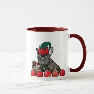 Tasse de bouledogue français de Noël