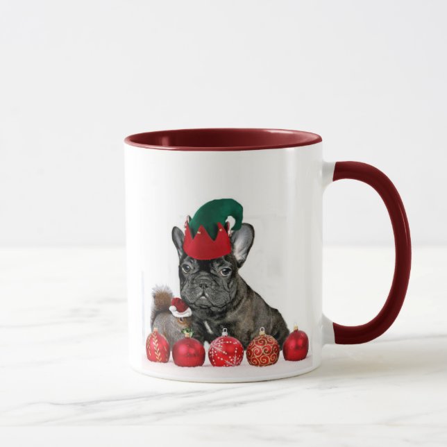 Tasse de bouledogue français de Noël (Droite)