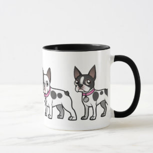 Tasse de bouledogue français et de café de Boston