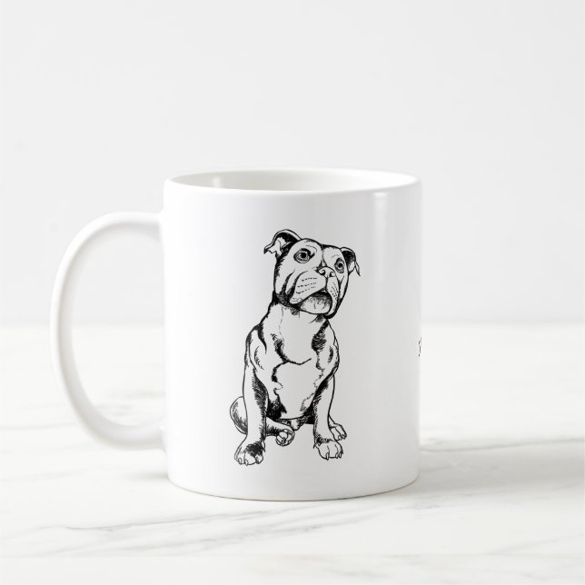 Tasse de bull-terrier du Staffordshire (Gauche)