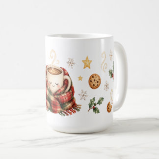 Tasse de cacao endormi Noël Cookies Étoiles