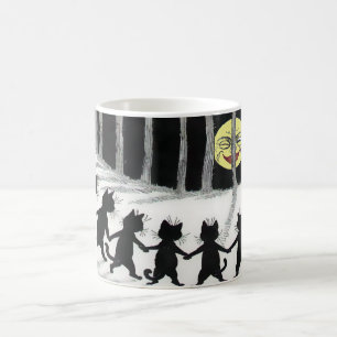 Tasse de cadeau de lune de chat noir