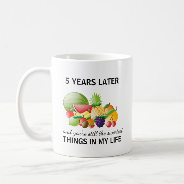 Tasse de café 5e anniversaire de fruits (Gauche)