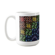 Tasse de café à blocs de patchwork colorés foncés