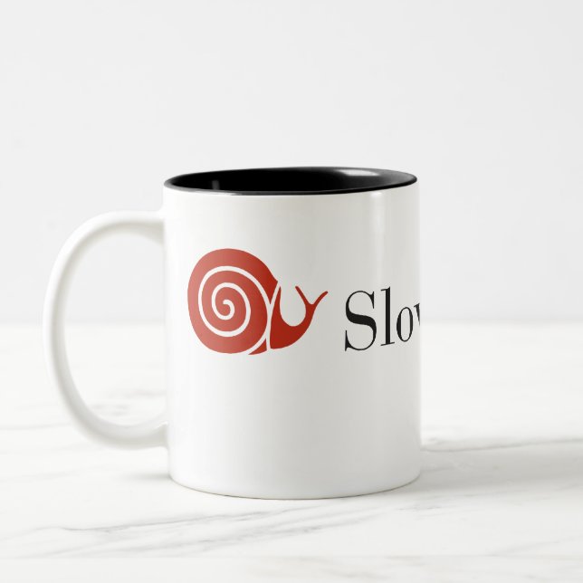 Tasse de café à deux tons lente de la nourriture (Gauche)