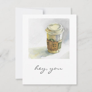 Tasse de café à emporter aquarelle Carte de vœux c