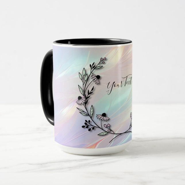 Tasse de café à fleurs minimale (Devant gauche)