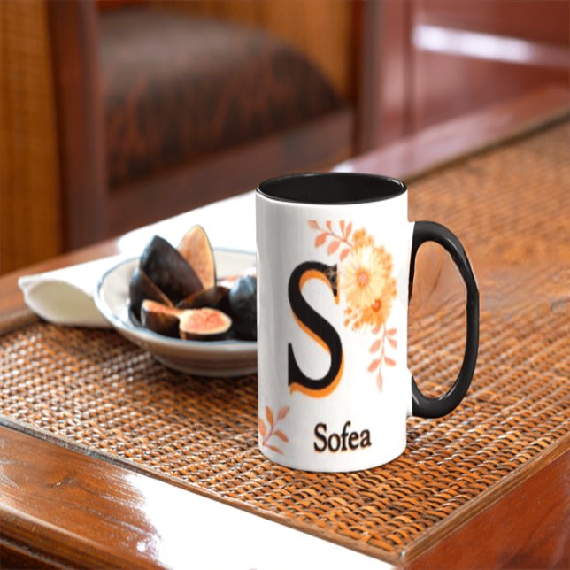 Tasse de café à la lettre élégante S - Mug nom Sof (Créateur téléchargé)