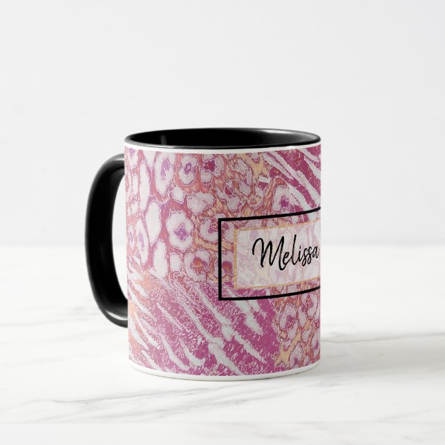 Tasse de café à la mode peau de tigre léopard (Devant gauche)