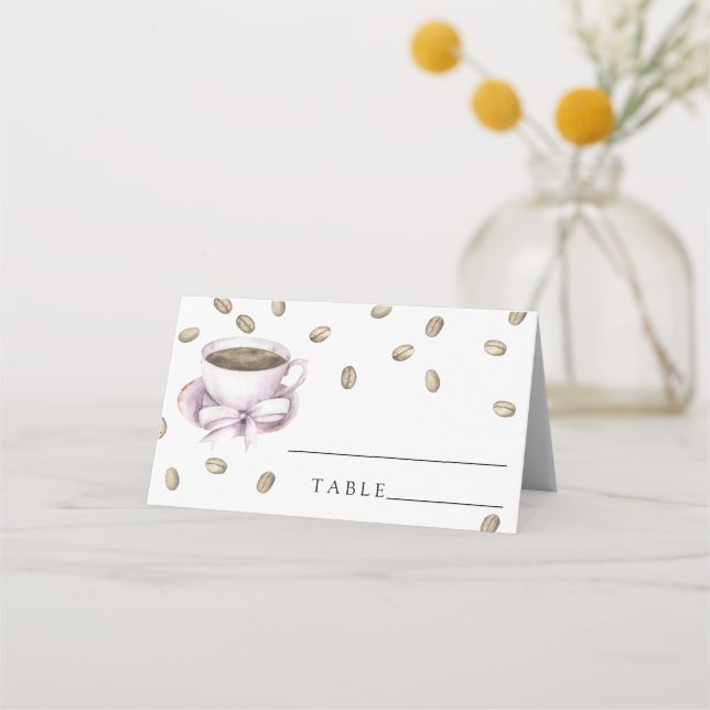 Tasse de café à l'aquarelle - cartes de table de m (Devant)