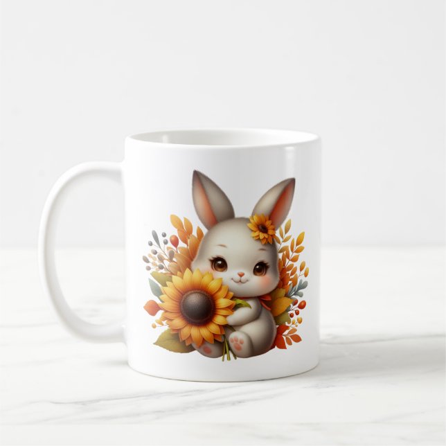 Tasse de café à monogramme de lapin saisonnier d'a (Gauche)