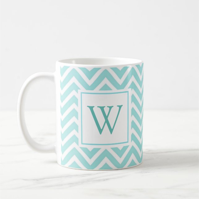 Tasse de café à monogramme initial avec motif Chev (Gauche)