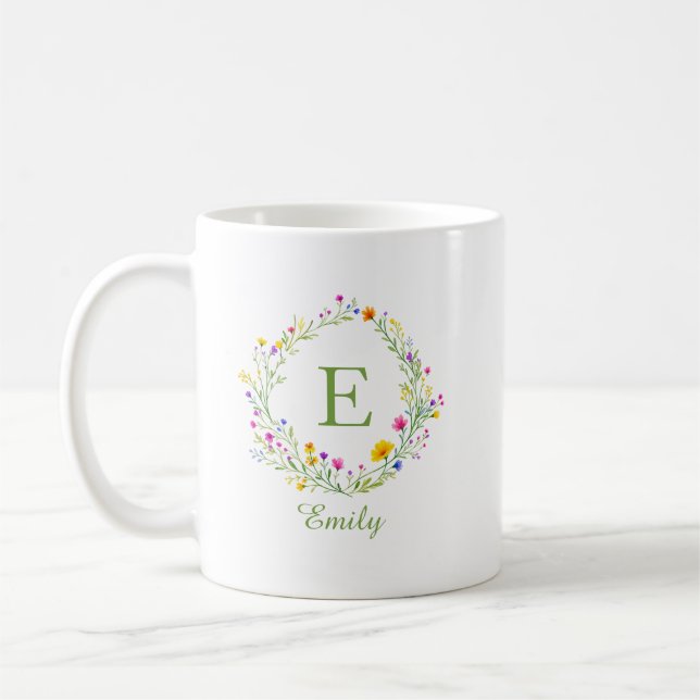 Tasse de café à monogramme personnalisé avec couro (Gauche)