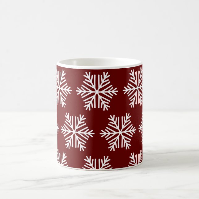 Tasse de café à motif de flocon de neige rouge et  (Centre)