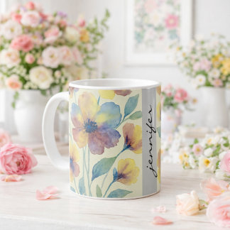 Tasse de café à nom floral personnalisé _ Enterrem
