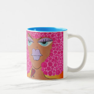 Tasse de café Afro de tatouage de femme de bande