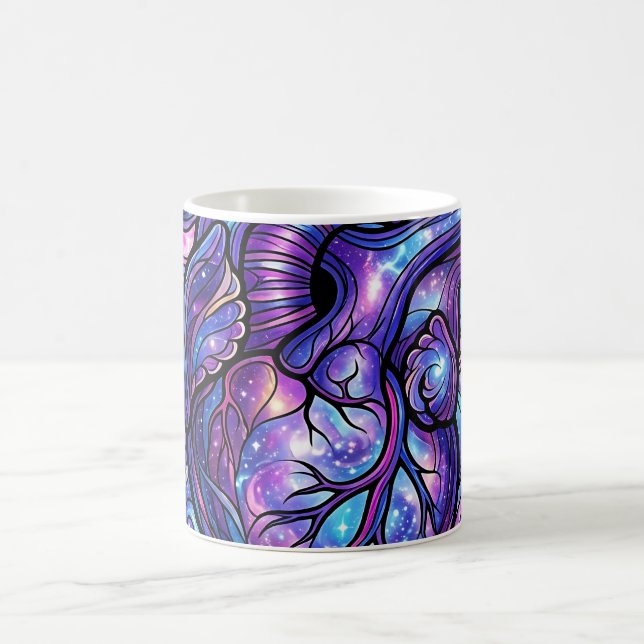 Tasse de café Anatomie du cœur violet cosmique abs (Centre)