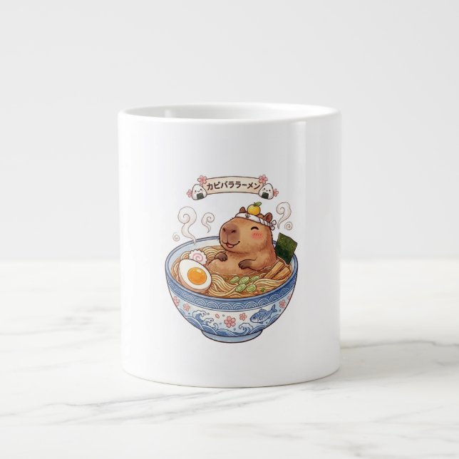 Tasse de café animée bol de ramen capybara mignon  (Devant)