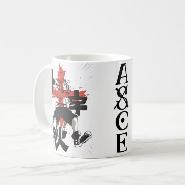 Tasse de café animée du poing de feu 🔥 – Pirate d (Devant gauche)