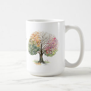 TASSE DE CAFÉ AQUARELLE DE VERS DE BIBLE D'ARBRE