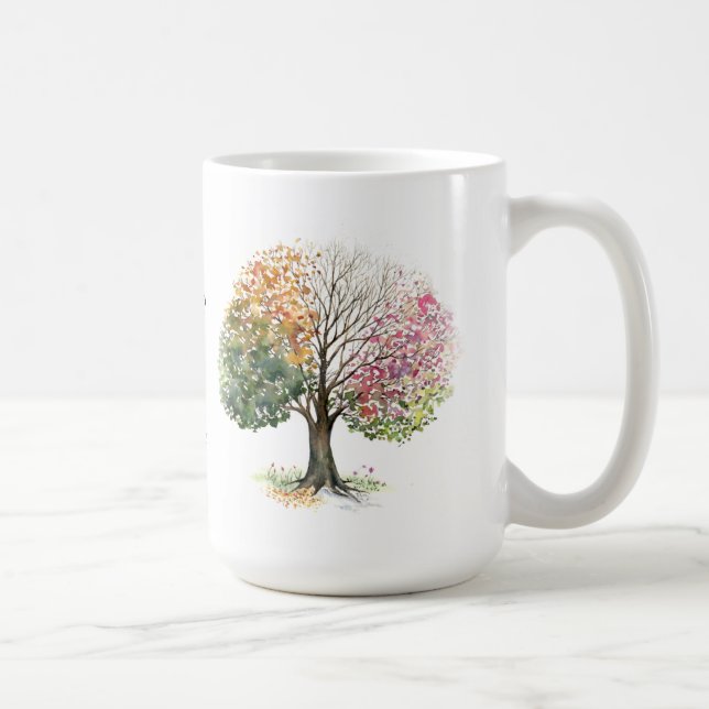 TASSE DE CAFÉ AQUARELLE DE VERS DE BIBLE D'ARBRE (Droite)