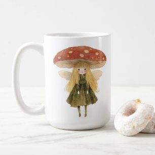 Tasse de café aquarelle Fée Champignon