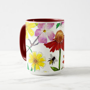 Tasse de café aquarelle Fleur des champs de la Pra